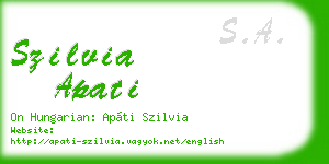 szilvia apati business card